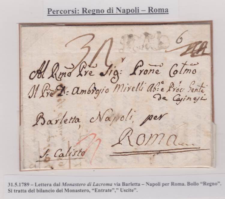 1789-NAPOLI-Lettera dal Monastero ... 