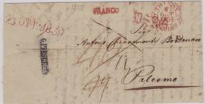 1839-SICILIA-VIA DI MARE-Lettera da Trieste ... 