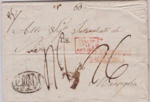 1821-SICILIA-VIA DI MARE-Lettera da Palermo, ... 