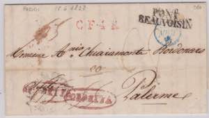 1838-SICILIA-VIA DI MARE-Lettera da Parigi ... 