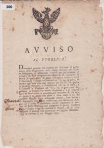 Palermo 27 maggio 1797. Manifesto camerale ... 