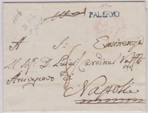 1816-SICILIA-Lettera senza testo da Palermo ... 