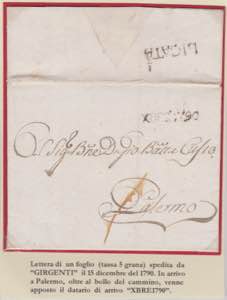 1790-SICILIA-Lettera da Girgenti a Palermo. ... 