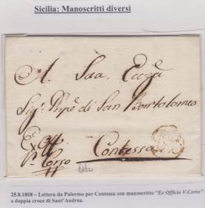 1808-SICILIA-Lettera da Palermo per Contessa ... 