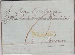 1796-SICILIA-Lettera da Palermo per Genova. ... 