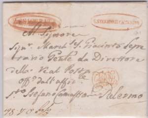 1821-SICILIA-Lettera da S.Stefano di ... 