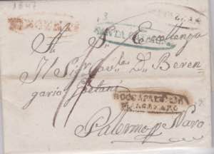 1847-SICILIA-Lettera da Piazza,via ... 