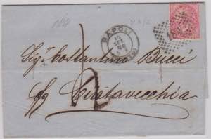 Storia Postale-1866-DLR. 40c su lettera da ... 