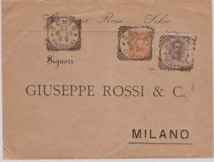 Storia Postale-Umberto I°-1892-20c+40c ... 