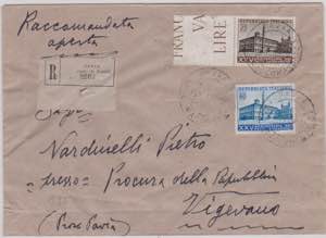 Repubblica-Storia Postale-1954-Patti ... 
