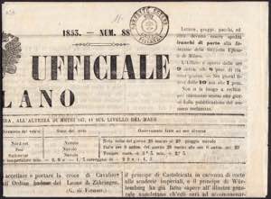 1852-Parma-Gazzette Estere Piacenza cent.9 ... 