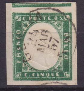 1855-Sardegna-IV emissione-5c verde smeraldo ... 