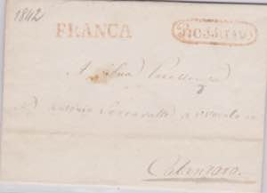 1842-NAPOLI-Lettera FRANCA da Rossano per ... 