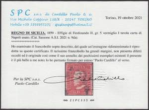 1859-Sicilia-5 grana vermiglio,I ... 