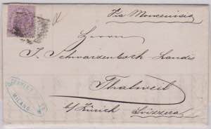 1875-Regno DLR 60c in uso isolato su lettera ... 