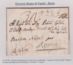 1789-NAPOLI-Lettera dal Monastero di ... 