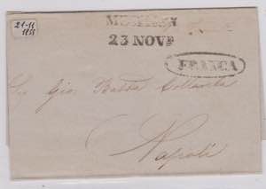1855-SICILIA-Lettera FRANCA da Messina per ... 