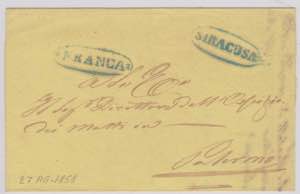 1858-SICILIA-Lettera FRANCA  da Siracusa per ... 