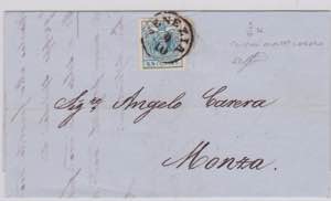 1856-45c,azzurro, Sassone 12, clichè ... 