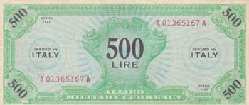 Occupazione Americana. 500 AM lire ... 