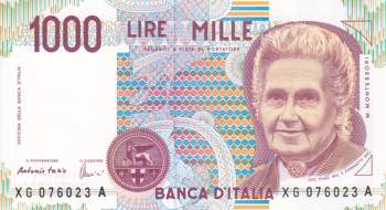 REPUBBLICA. Banca dItalia. 1000 ... 