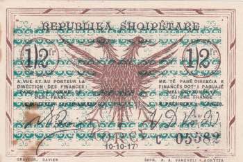 ALBANIA. 1/2 franc korce 1917 ... 