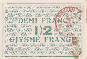ALBANIA. 1/2 franc korce 1917 ... 