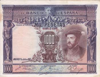 SPAGNA. 1000 pesetas. 1-07-2925. ... 