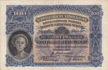 SVIZZERA. 100 franchi. 15-03-1945. ... 