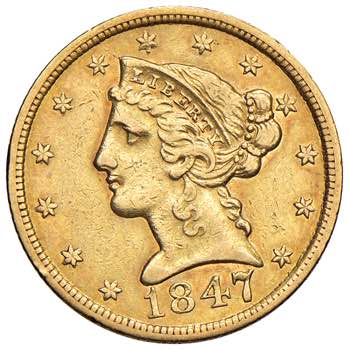 USA. 5 Dollari 1847 Liberty. AU (g ... 
