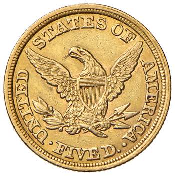 USA. 5 Dollari 1847 Liberty. AU (g ... 