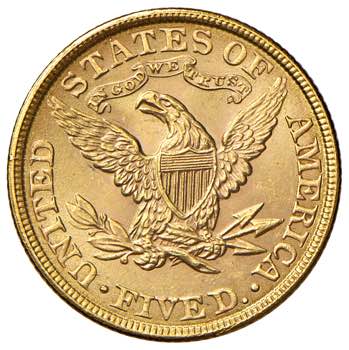 USA. 5 Dollari 1899 Liberty. AU (g ... 