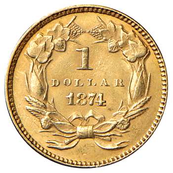 USA. 1 Dollaro 1874 Indiano. AU (g ... 