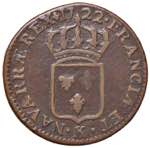 FRANCIA. Luigi XV (1715-1774). 1/2 Sol 1722 ... 