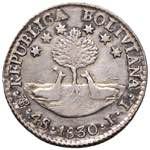 BOLIVIA. Repubblica (1825). 4 Soles 1830 JL. ... 