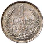 LETTONIA. 1 Lats 1924. AG (g 5,00). KM 7. ... 