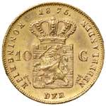 OLANDA. Guglielmo III (1849-1890). 10 Gulden ... 