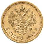 RUSSIA. Alessandro III (1881-1894). 5 Rubli ... 