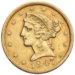 USA. 5 Dollari 1847 ... 