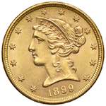 USA. 5 Dollari 1899 ... 