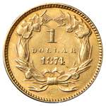 USA. 1 Dollaro 1874 Indiano. AU (g 1,67). ... 