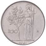 Repubblica Italiana. 100 lire 1961 Minerva. ... 