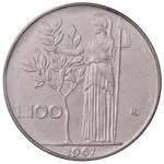 Repubblica Italiana. 100 lire 1967 Minerva. ... 