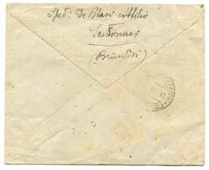 Lettera da San Donaci 18 MAR 1946 per Bari ... 