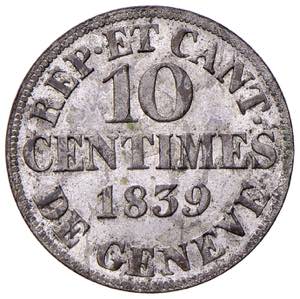 SVIZZERA. Ginevra. 10 Centimes 1839. MI (g ... 