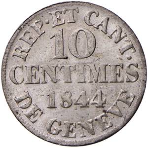 SVIZZERA. Ginevra. 10 Centimes 1844. MI (g ... 