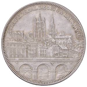 SVIZZERA. 5 Franchi 1876 ... 