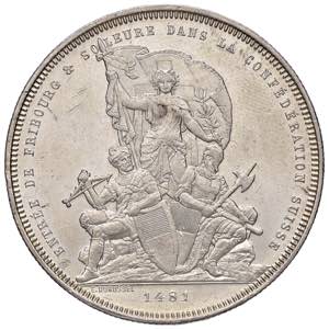 SVIZZERA. 5 Franchi 1881 ... 