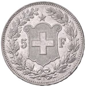 SVIZZERA. Confederazione. 5 Franchi 1889. AG ... 