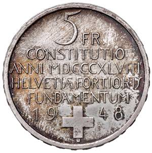 SVIZZERA. Confederazione. 5 Franchi 1948 ... 